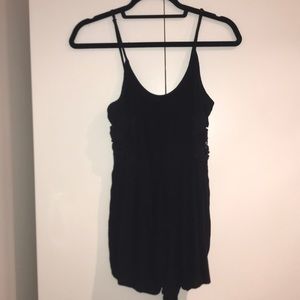 Black side floral lace cutout romper forever 21